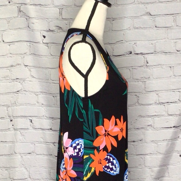 Old Navy Black Floral Sleeveless Swing Dress Medium - Picture 11 of 15